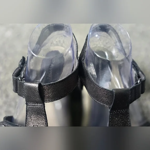 Aravon Rockport Standon T Bar Metallic Size 8 Sandals CH0417 Adjustable - Picture 6 of 11